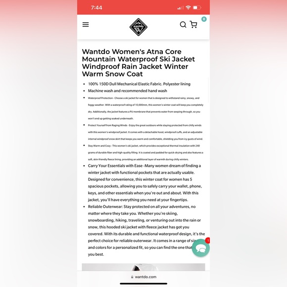 Women’s 2XL Wantdo Snow Jacket - Picture 6 of 8